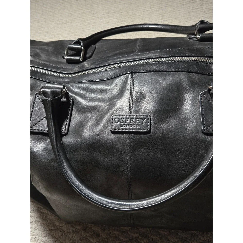 Nwt Osprey London Stowaway Weekender Bag Holdall Leather Vintage Black